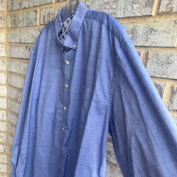 Serge Blanco Long Sleeve Button Up 100% Cotton Dress Shirt Men's Size 4XL - Picture 7 of 11